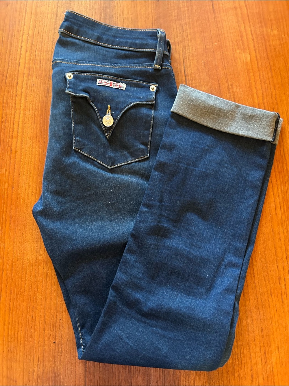 Hudson Low Rise Women's Dark Blue Stretch Jeans - Size 28